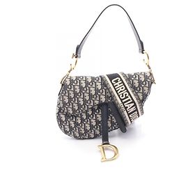Borsa Saddle Christian Dior blu navy e beige