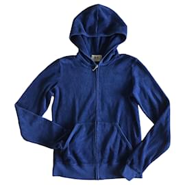Juicy Couture Blue Velour Zip-Up Hoodie