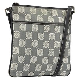 Borsa a tracolla LOEWE Canvas Grigio Argento Auth 191354