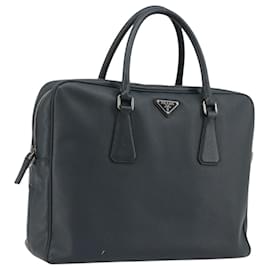 PRADA Business Tasche aus Saffiano-Leder Navy Silber Auth ka5145