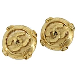 Orecchini CHANEL Metallo Tonalità Oro CC Auth 189402M - Chanel
