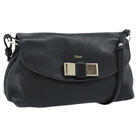 Chloé Borsa a tracolla Chloe in pelle nera e oro Auth mr2644