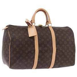 LOUIS VUITTON Monogram Keepall 50 Boston Bag M41426 LV Auth 190183SAV