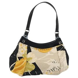 Borsa Salvatore Ferragamo Gancini in tela Beige Silver Auth BA13795A