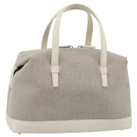 LOEWE Handtasche Canvas Grau Silber Auth mr2742