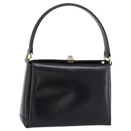 Borsa GUCCI in pelle nera e oro 001 085 1368 Auth 191025