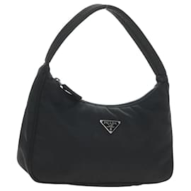 Pochette PRADA in nylon nero con dettagli argento Auth 191316V - Prada