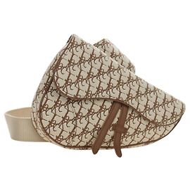 Borsa Saddle in tela Trotter Christian Dior Cactus Jack Beige Auth 190528M