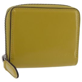 GUCCI Geldbörse aus Lackleder Grün Silber 817375 Auth BA13847V