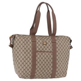 GUCCI GG Supreme Boston Tasche PVC Beige Gold 012 1095 6080 Auth 188557