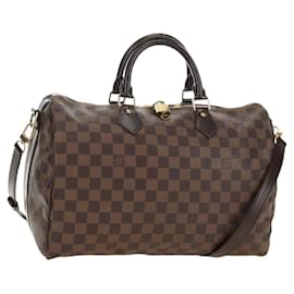LOUIS VUITTON Damier Ebene Speedy Bandouliere 35 Hand Bag N41366 Auth 188496SAV