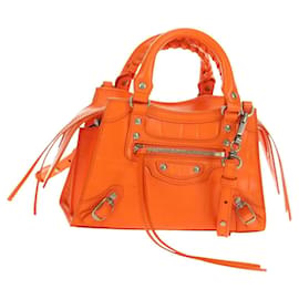 BALENCIAGA Classic City Mini Hand Bag Leather 2way Orange 638524 Auth 190519SM - Balenciaga