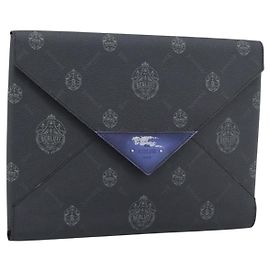 Berluti Clutch Bag PVC Black Silver Auth BA13162