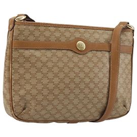 Céline Sac à bandoulière CELINE Macadam en PVC et cuir Beige Or Authentique 191017A
