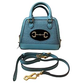 Gucci Horsebit 1955 Mini Dôme - Borsa in pelle blu