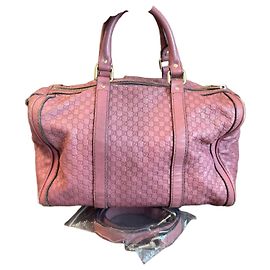 Gucci Boston Handtasche aus rosa Leder mit Monogramm