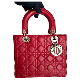 Dior Bolso Lady Dior Mini en piel roja