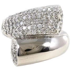 Autre Marque Anello a fascia in oro bianco 14K e diamanti