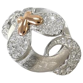 Autre Marque 14K Rosé- und Weißgold-Ring mit Zirkonia