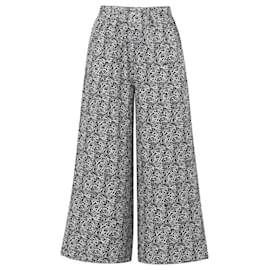Weekend Max Mara Pantalones de Pierna Ancha Estampados Blanco y Negro