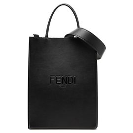 Fendi Shopping Bag aus schwarzem Leder