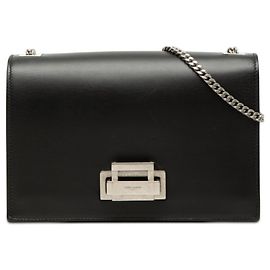 Borsa a tracolla con catena in pelle nera Saint Laurent