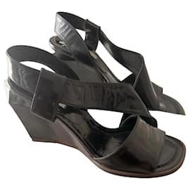 Sandali con zeppa Marc Jacobs in vernice nera
