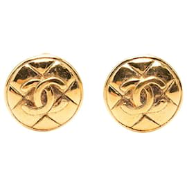 Orecchini a clip Chanel Coco Mark Matelassé placcati oro