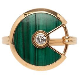 Cartier Ring aus 18K Gelbgold mit Diamant und Malachit