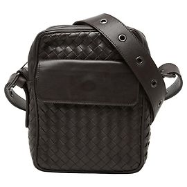 Borsa a tracolla in pelle marrone Intrecciato Bottega Veneta