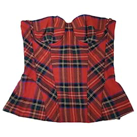 Corsetto Bustier D&G Tartan Rosso