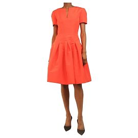 Oscar de la Renta Vestido línea A de seda roja - talla UK 6
