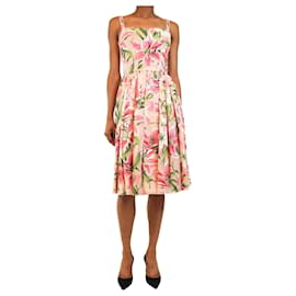 Robe d'été trapèze à imprimé lys rose - taille UK 6 - Dolce & Gabbana