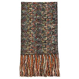 Missoni Oranger Strickschal mit Quasten