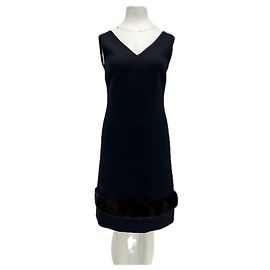 Autre Marque S MAX MARA Schwarzes Wollkleid Größe 36