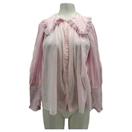 Antik Batik Bluse rosa Baumwolle XS