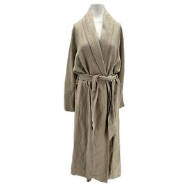 Autre Marque Gabardina de lino beige