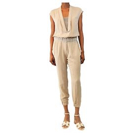 Brunello Cucinelli Mono de crepé de seda gris - talla M