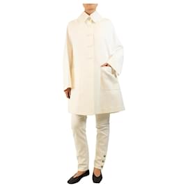 Abrigo largo blanco - talla UK 10 - Alaïa