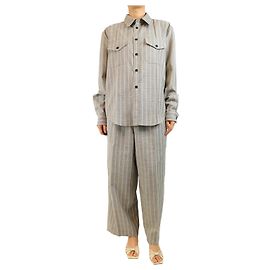 Marni Completo con camicia e pantaloni in lana a quadri grigi - taglia UK 16