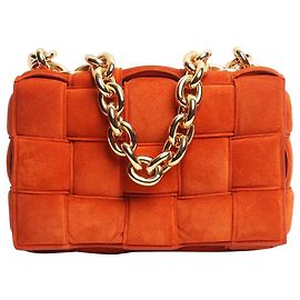 Bottega Veneta Borsa Cassette imbottita in scamosciato arancione