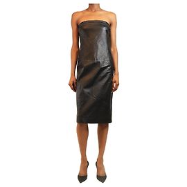 Ralph Lauren Robe en cuir noir - taille UK 12