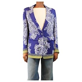 Etro Blazer mit blauem Blumenprint - Größe UK 6