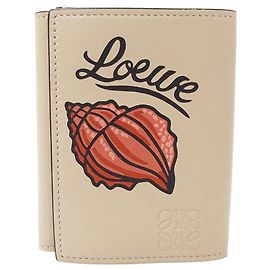 Portafoglio pieghevole da donna Loewe in beige