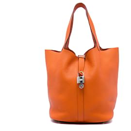 Hermès Orange Clemence Picotin Lock 26