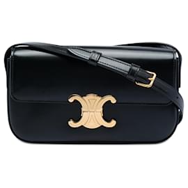Céline Borsa a tracolla Celine Triomphe Claude in pelle di vitello lucida nera