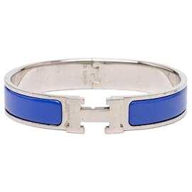 Bracciale GM Clic H in smalto blu stretto Hermès