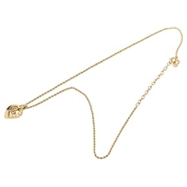 Collana Dior Gold con pendente a cuore CD in strass placcato oro