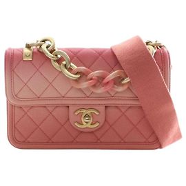 Chanel Pink Small Quilted Caviar Sunset On The Sea Flap