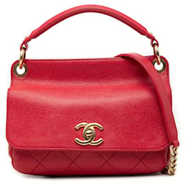 Borsa Chanel Red Small Caviar Business Affinity con manico superiore